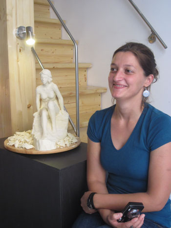 valeria dapino e scultura in cioccolato